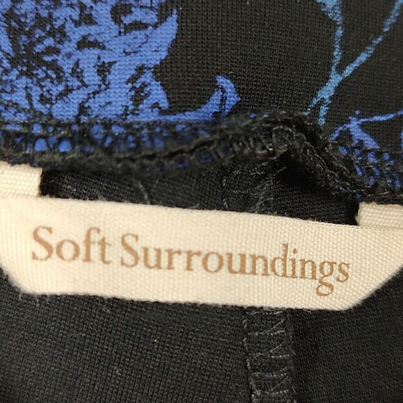 Soft Surroundings Blue Floral Legging Pants Size SP - Picture 2 of 11